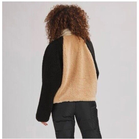 STOIC 1/2 Zip Sherpa Pullover brown black sweater Size XL High Pile Fleece MTN - Picture 3 of 14